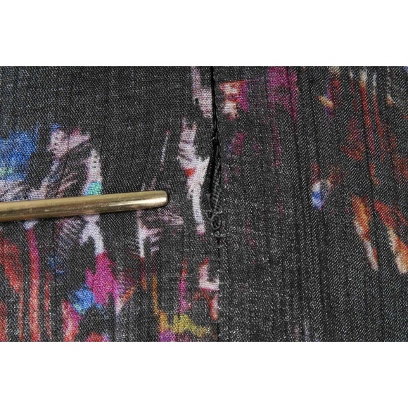 H&M Shimmery Gray & Multicolor Abstract Ruffled Open Back Dress NWT Size 8 - Picture 6 of 6